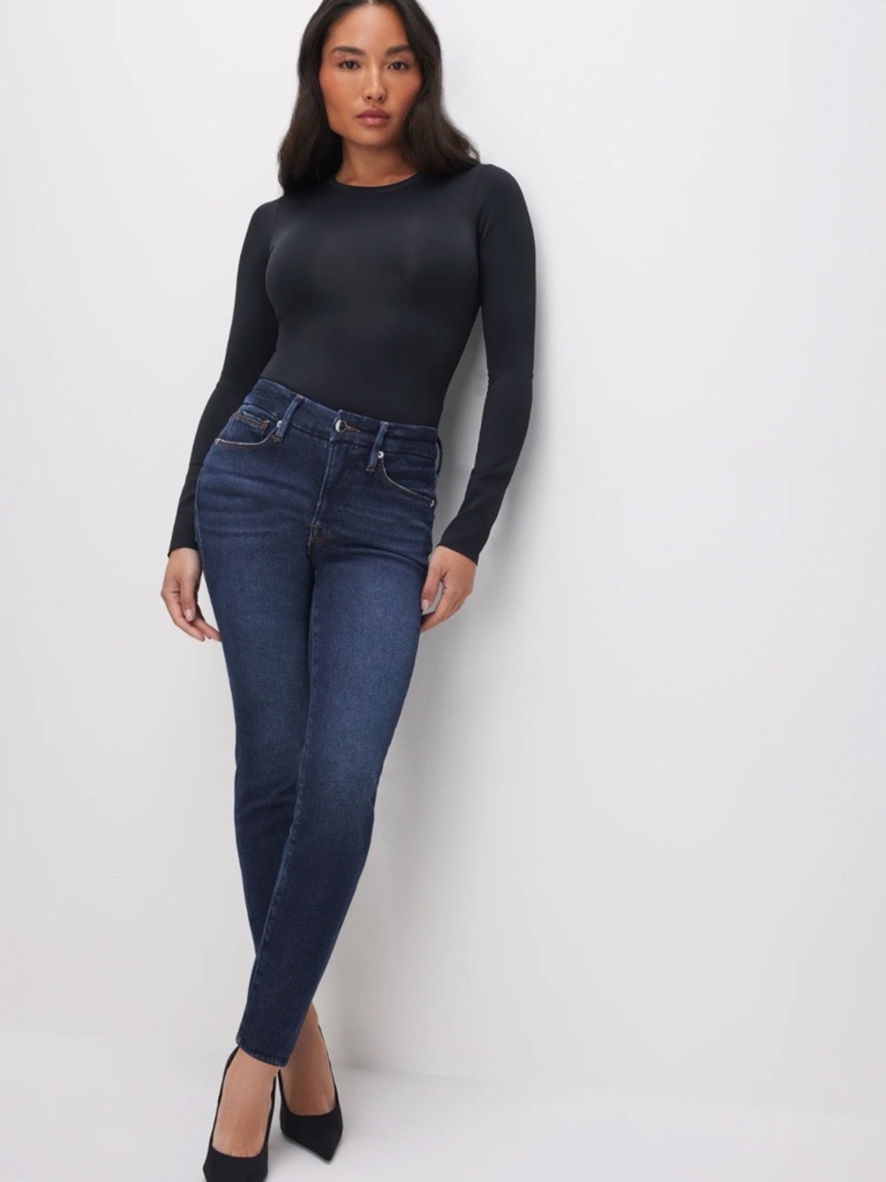 Good American Good Petite Skinny Dark Indigo Skinny Jeans